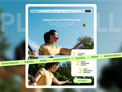 PlayFall Landing Page UI Design for Better Sports and Academy academy athletetraining coaching landing page sports sports academy sports landing page trainingacademy ui ux
