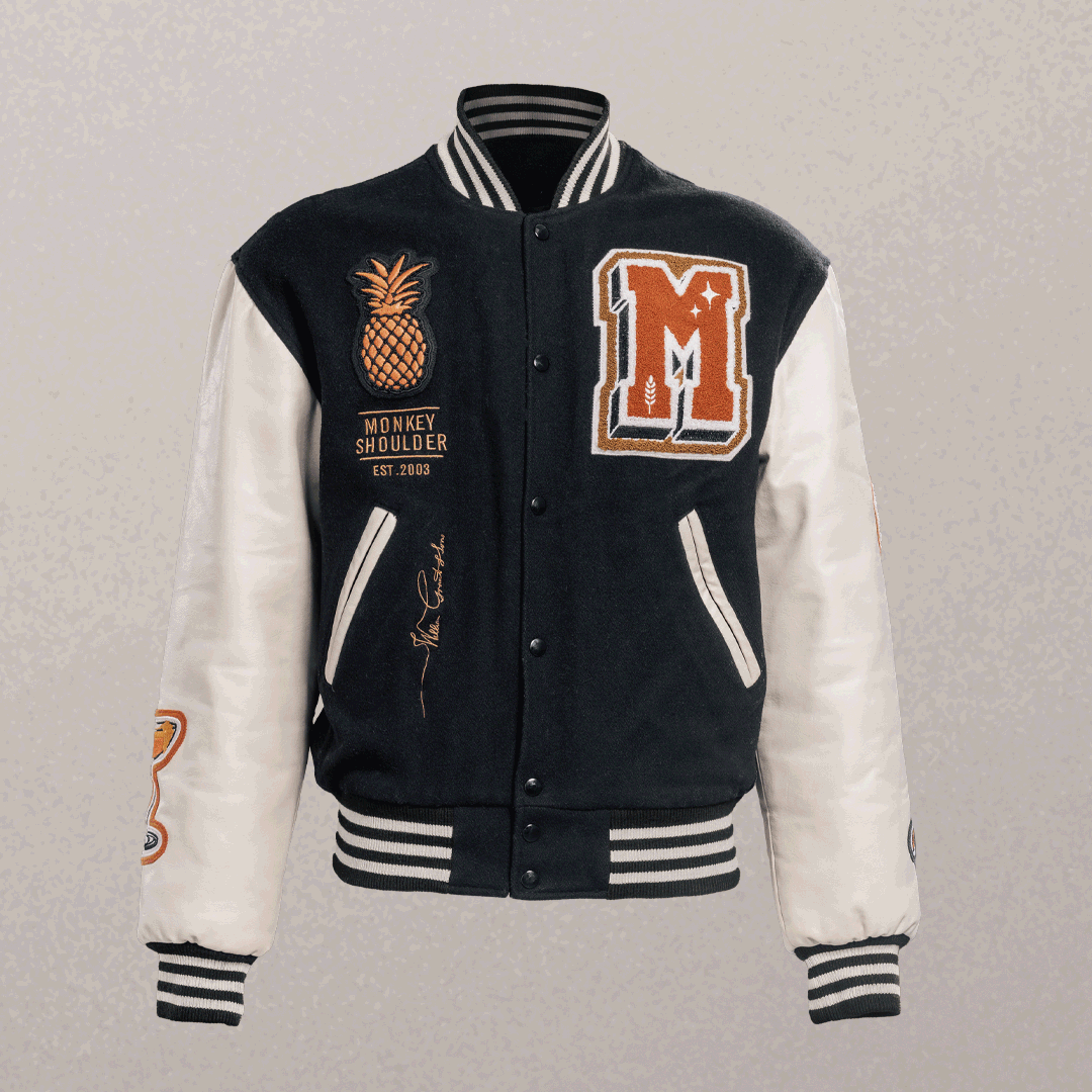 Monkey Shoulder Varsity Jacket branding design graphic design varsity vector