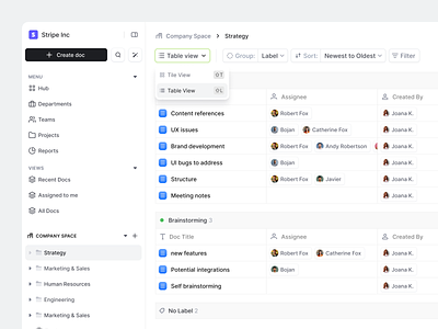 Frame - Notes Table View ai clean complex dashboard filters folders frame minimalist note notes table table iew ui ui design ux web web app white