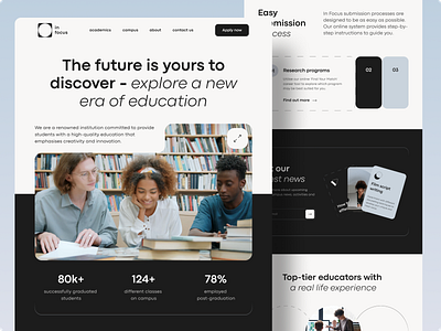 Education website college design education landing modern study ui university ux web web design