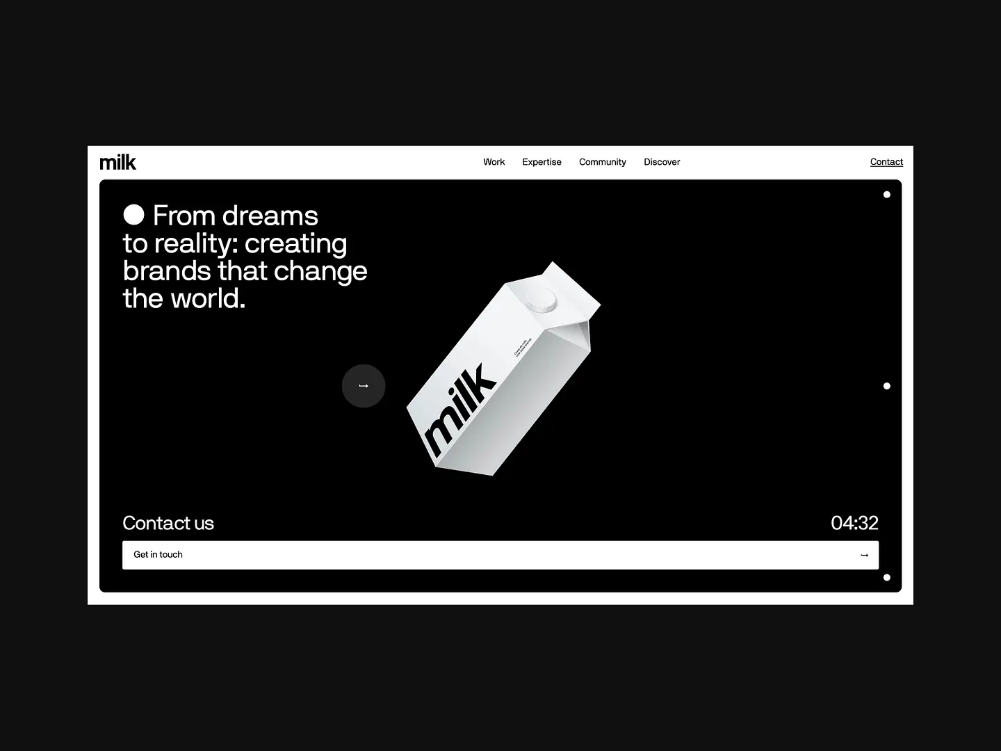 Innovative Studio Website Design: Milk Network