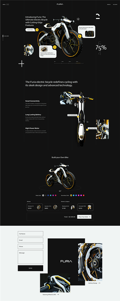 Furia: Electric Bicycle 3d branding graphic design logo ui
