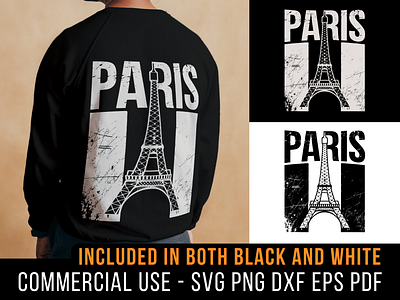 Paris cricut design dxf eiffel tower fashion france monument paris png shirt design silhouette svg t shirt typography