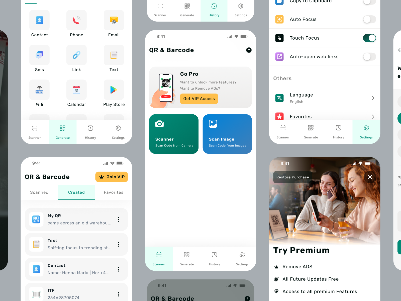 QR & Barcode Scanner App UI Design alpha barcode barcodes codefinder find generate generate barcode generate qr generator have love qr app qr code qr code scanner scan qr code scanner the
