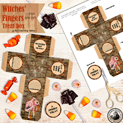 Witches' fingers Treat Box animation graphic design illustration journaling junk journal scrapbooking