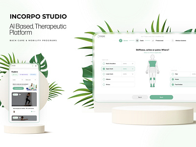 AI-Powered, Therapeutic Platform - Incorpo Studio ai aipowered creative design exercise health modern pilates ui