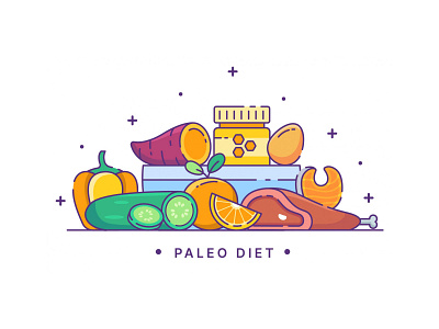 Paleo Diet Illustration diet food food vector health healthy paleo diet