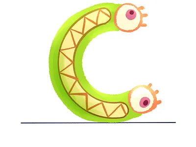 Monster C animation design illustration typography