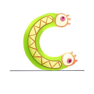 Monster C animation design illustration typography