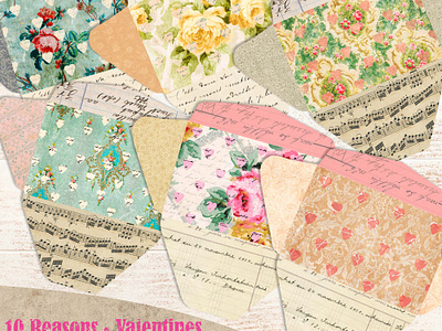 Love Envelopes graphic design illustration junk journal kit object