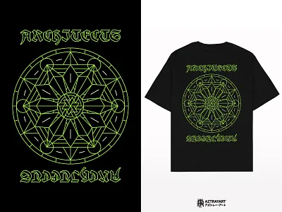 Modern Mandala architects band band merch design flower of life geometric green lineart mandala merch merchandise metal metalcore monoline tshirt design