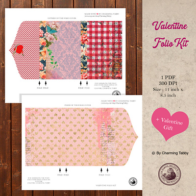 Valentine Folio Kit graphic design illustration journaling junk journal kit object scrapbooking