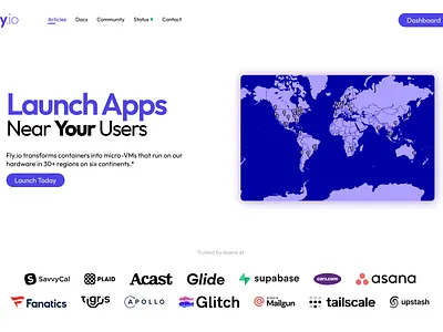Fly.io Landing page redesign branding ui web