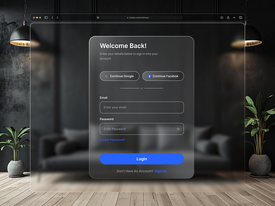 Login Page - Vision Pro ixdrakibul login login form login page login register login screen mobile signin page register page saas login sign in sign up signup vision pro web login web sign up page wowrakibul wowrakibul02