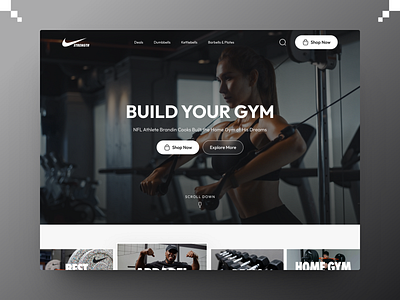 Nikestrength - Landing Page Design fitness fitness website gym gym website ui ux website redesign