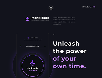 MonkMode app design illustration minimal mobile app ui user experience user interaction user interface ux