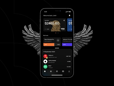 Hawk Bank app application banking card hero homepage minimal product ui ux