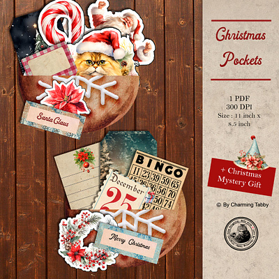 Christmas Pockets graphic design illustration journaling junk journal