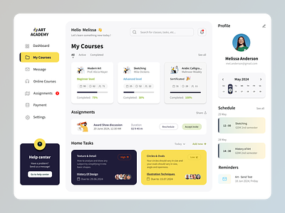 Educational dashboard application calendar course dashboard desktop e learning education header interface lessons profile ranking study tabs teacher ui ux web app website