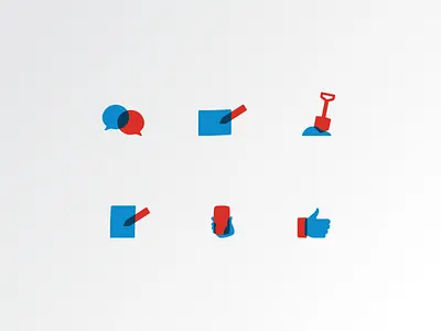 Boco Modern Icons blue break ground icons like phone plan process red solid talk