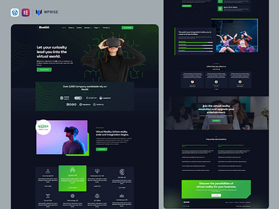 Realiti – Augmented & Virtual Reality Service Elementor Template branding design elementor template graphic design ui web design