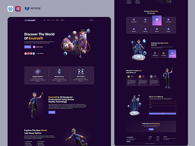 EnviroVR – Virtual Reality Services Elementor Template branding design elementor template graphic design ui web design