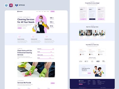 CleanEnd – Home Cleaning Service Elementor Template branding design elementor template graphic design ui web design