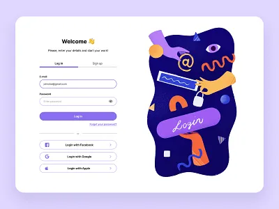 Login & Signup Page design graphic design illustration login page register signup ui ux website