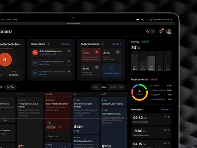 Team Management Dashboard admin panel analytics analytics dashobard dark theme dashboard app management management dashboard planner dashboard planning dashboard productive dashboard project management shakuro task management team team management team manager teamstatistics teamwork to do dashboard web