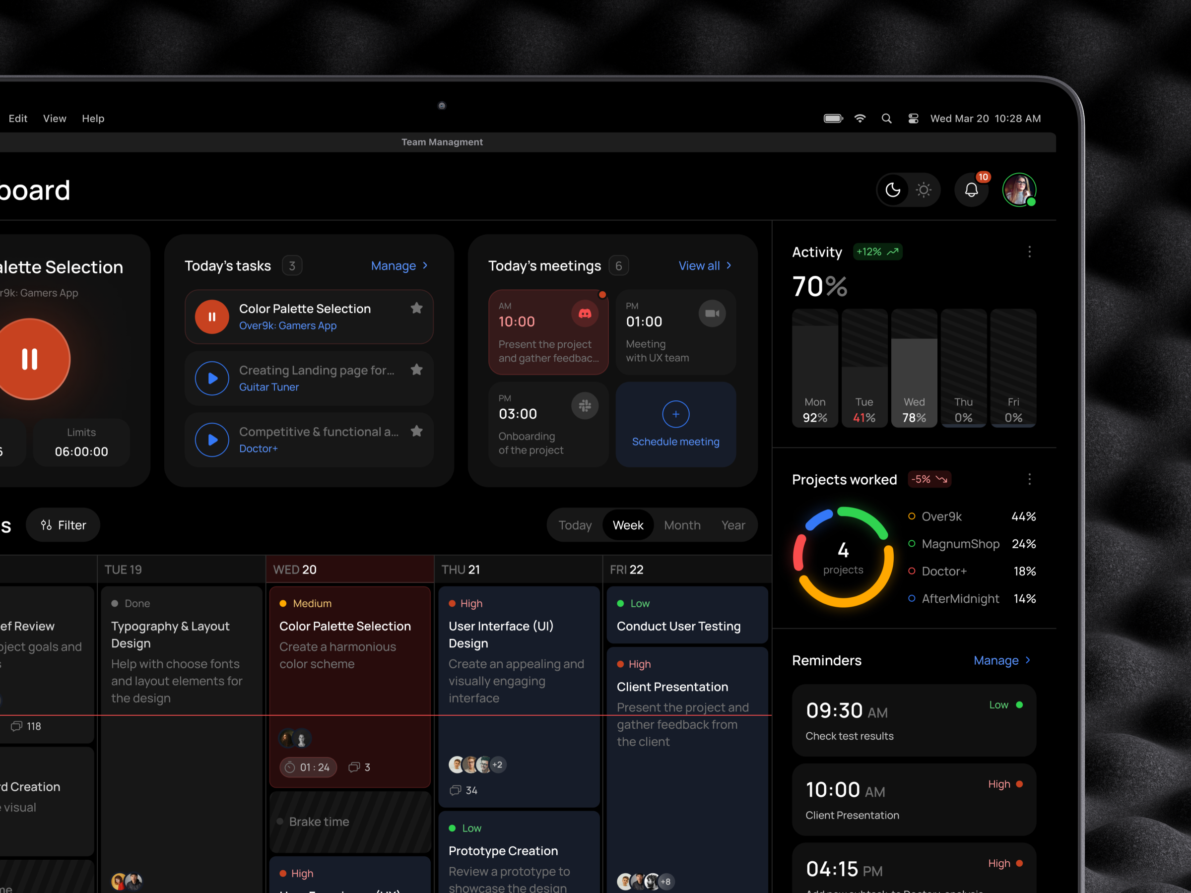 Team Management Dashboard by Shakuro on Dribbble