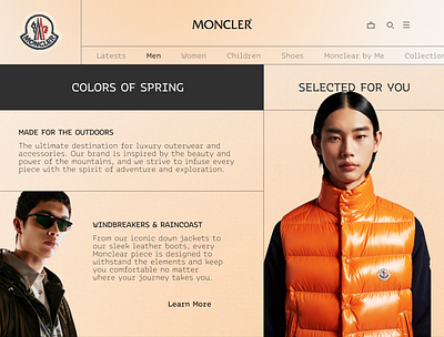 MONCLER Concept branding design illustration minimal ui user experience user interaction user interface ux web
