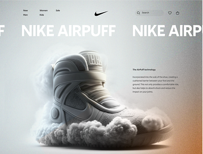 NIKE AIRPUFF branding design illustration minimal ui user experience user interaction user interface ux web