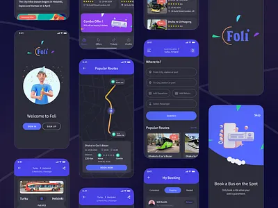 Bus Ticket Booking App UI Kit booking app bus app bus ticket app bus ticket booking app kits online booking online bus ticket app problem solving public transport ticket app ticket booking app ticket mobile app tracking app travel trip ui ux design uikit