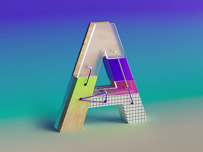 36 days of type - A 36daysoftype 36daystotype2024 3d animation artdirection cinema4d design illustration motion design motion graphics redshift substance