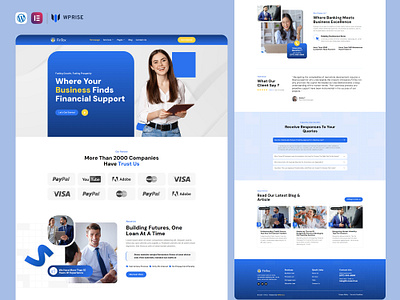 FinTox – Banking & Business Loan Elementor Template branding design elementor template graphic design ui web design