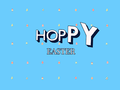 Hoppy Easter 🐰🐣 after effects bounce click design easter eggs graphic happy hoppy illustration kinetic lettering motion mouse spring type