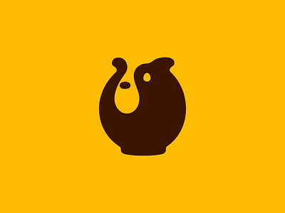 Bear Head Honey Drop Logo animal bear brand branding drop for sale honey logo mark nagual design