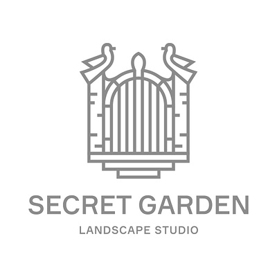 Secret garden logo bird logo brand branding design flower garden geometric graphic design illustration landscape line logo logotype mark minimal plants premium studio symbol vector