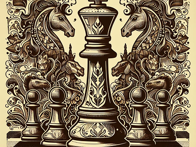 Ornamental styles chess chess king ornamental design