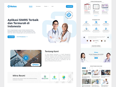 NOTES SIMRS app healthcare landing page simrs ui ux web app web design