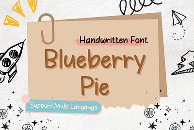 Blueberry Pie is a cute handwritten font education