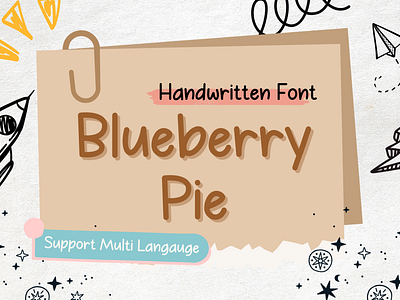 Blueberry Pie is a cute handwritten font education