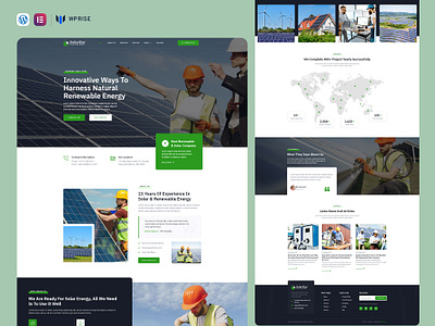 SolarRay – Solar & Renewable Energy Elementor Template branding design elementor template graphic design green energy website renewable energy solar web design solar website solar website template ui web design