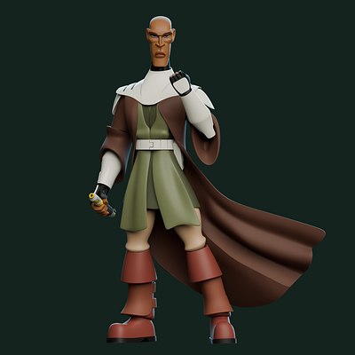 Mace Windu 3d 3d art 3d character 3d illustration 3d model 3dmodeling character art character design illustration turnaround