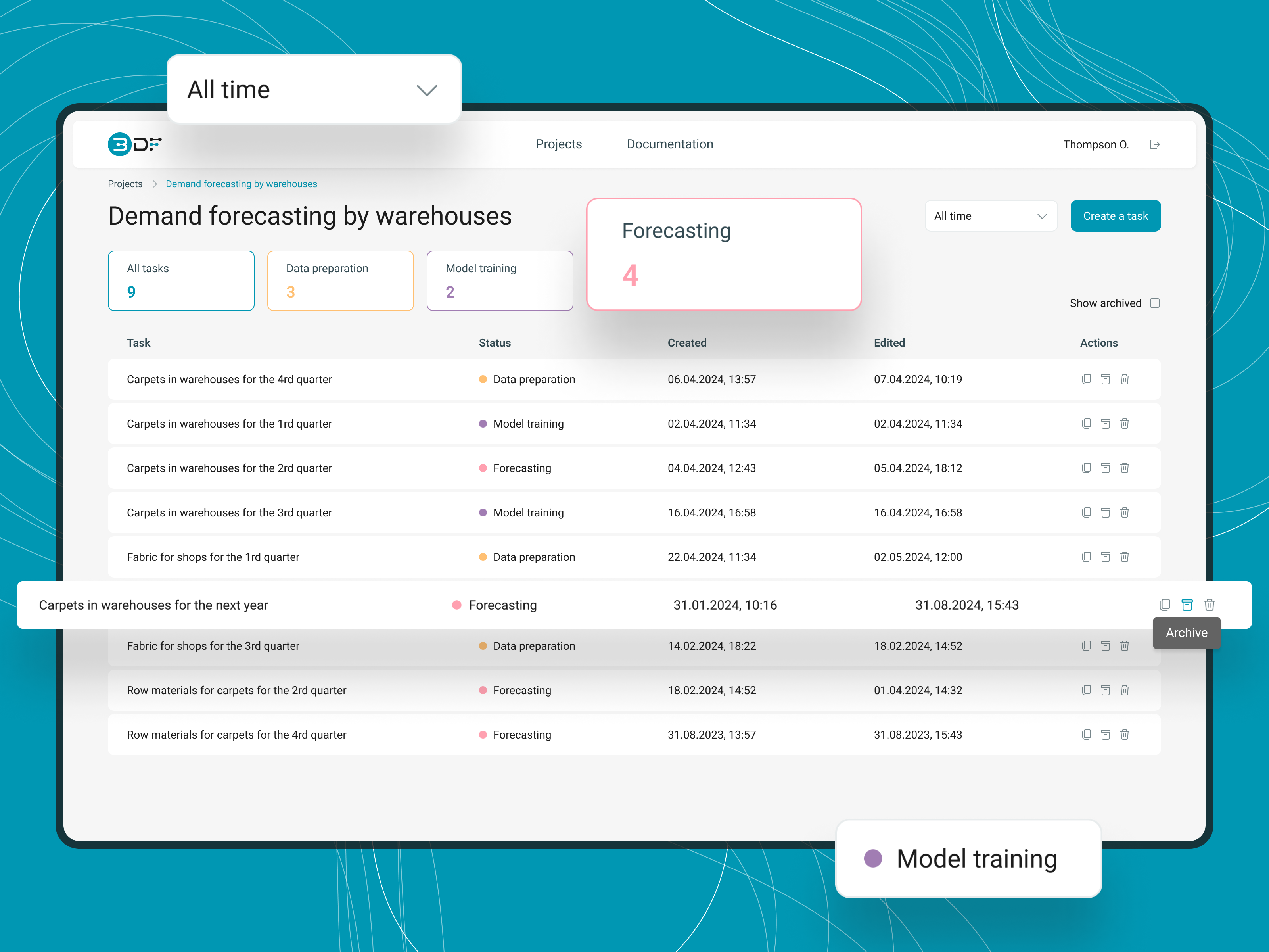 3DF. Forecating system ai design figma forecast interface platform ui user interface ux uxui web web design