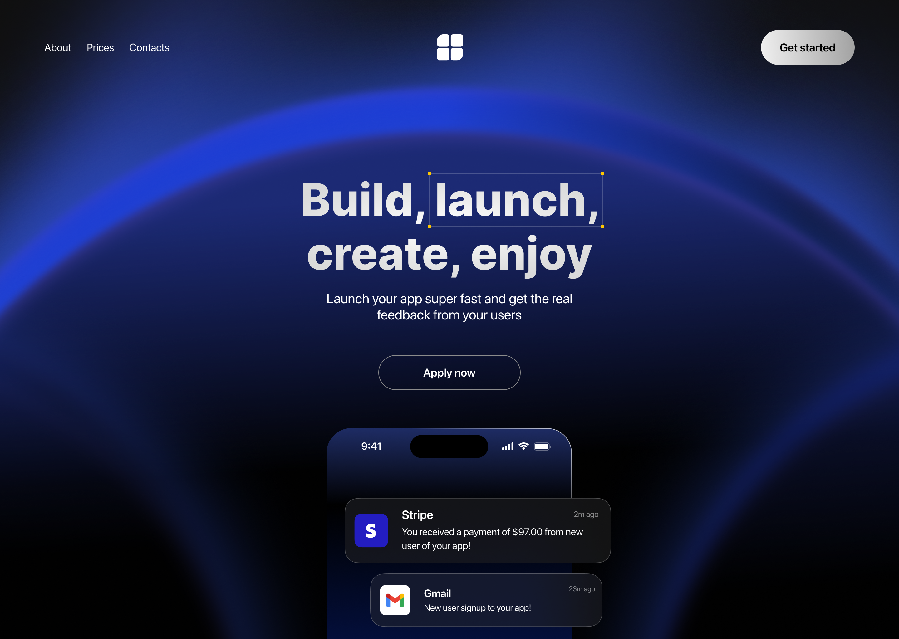 LaunchPad: Your Ultimate App Launch Solution! / Design Concept branding gradients graphic design hero section landing page ui web