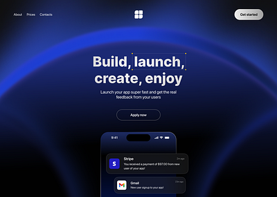 LaunchPad: Your Ultimate App Launch Solution! / Design Concept branding gradients graphic design hero section landing page ui web
