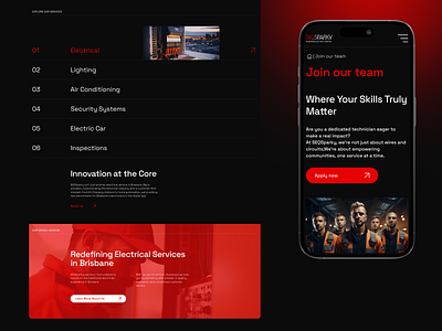 SEQSparky – Website for electrical service clean electrical red service ui we web