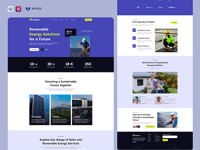 Solara – Solar & Renewable Energy Elementor Template branding design elementor template graphic design green energy website renewable energy solar web design solar website solar website template ui web design