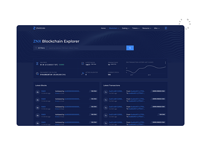 Blockchain Explorer | ZNX blockchain creative design interface ui web web design website